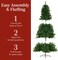 Pre Lit Artificial Spruce Christmas Tree - Easy Assembly & Foldable Base